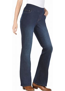 Plus Size Women's Flex-Fit Pull-On Bootcut Jean By Woman Within In Indigo Sanded (Size 12 W)