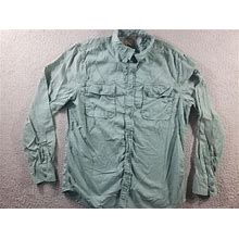St John's Bay Shirt Men's Size Medium Long Sleeve Button Up Green