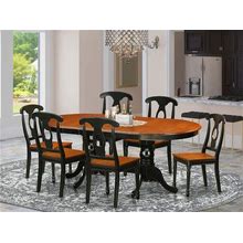 East West Furniture PLKE7-BCH-W 7 Piece Kitchen Set Consist Of An Oval Room Table With Butterfly Leaf And 6 Dining Chairs, 42X78 Inch