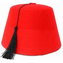 Skeleteen Arabian Red Fez Hat - Moroccan Costume Accessory Fez Hats With Black Tassel - 1 Piece