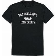 Transylvania University Pioneers Distressed Arch Tee T-Shirt - Black, Small