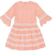 Marlo Kids | Ella Embroidered Dress, Peach (Pink, Size 5-6Y) | Maisonette