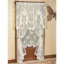 Butterflies Lace Tailored Panel, 56 X 84, White