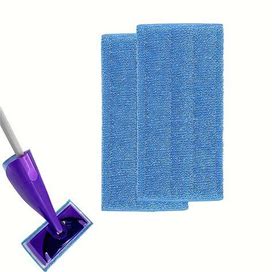 2/4Pcs, Mop Replacement Pad, Flat Floor Mop Cloth, Washable And Durable Replacement Mop Cloth, Dust Removal Mop Head, Wet And Dry Use,Must-Have,Temu