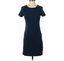 Old Navy Casual Dress - Sheath Crew Neck Short Sleeve: Blue Solid Dresses - Women's Size 5