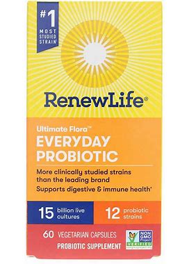 Renew Life, Ultimate Flora Probiotic 15 Billion Everyday Formula 60 Veg Capsules