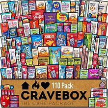 CRAVEBOX 110Ct Snack Box Snacks Variety Pack For Adults - Gift Basket - Spring Finals