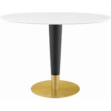 Zinque 42" Oval Dining Table Gold White
