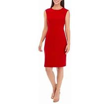Women's Kasper Petite Sleeveless Sheath Dress, Red, Fire Red 6P