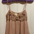 Beaubois Dresses | Beaubois Silk Dress Mauve Sheer/Lined Beaded Midi | Color: Cream | Size: See Measurements For Sizing