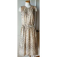 $398 Joie Corrin Silk High Low Sleeveless Dress Size M Leopard Print