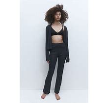 Ladies - Black Rib-Knit Pants - Size: XS - H&M