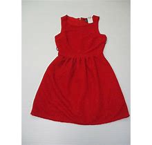 New FOREVER 21 Women's Size S Sleeveless Texture Red Flare Mini Dress