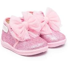 MONNALISA Glitter-Embellished Ankle Boots Pink