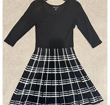 Bcx Dresses | Bcx Junior's Double-Knit Sweater Dress | Color: Black/White | Size: S