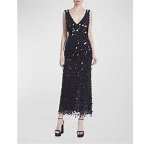 One33 Social Strappy Low-Back Bead & Sequin Midi Dress, Black, Women's, 12, Cocktail & Party Wedding Guest Dresses Sequined Dresses