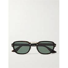 Montblanc Square-Frame Tortoiseshell Acetate And Gold-Tone Sunglasses - Men - Black Sunglasses