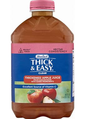 Thick & Easy Thickened Beverage, Nectar Thick Liquids | Apple Juice | Case Of 6 | Carewell