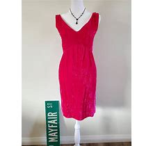 Handmade 1960'S Hot Pink Crushed Velvet Wiggle Party Dress