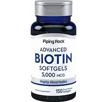 Biotin 5000Mcg Softgels | 150 Count | Non-GMO, Gluten Free Supplement | By Piping Rock