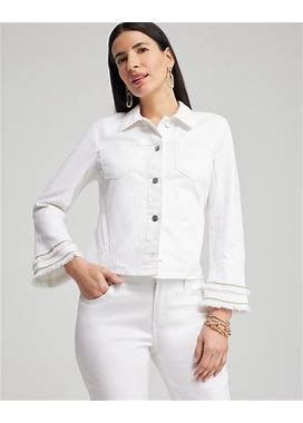 Women's No Stain Double Fray Denim Jacket In White Size XL | Chico's, Matching Sets