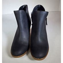 A.N.A. Black Ankle Boots Zipper Round Toe Size 7.5 NO BOX