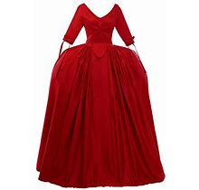 Womens Claire Fraser Cosplay Costume Outlander Red Dress Rococo Ball Gown Victorian Costume
