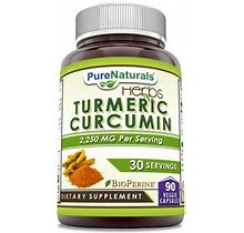 Pure Naturals Turmeric Curcumin With Bioperine 2250 Mg Per Serving 90 Veggie Capsules Supplement | Non-GMO | Gluten Free | Made In USA