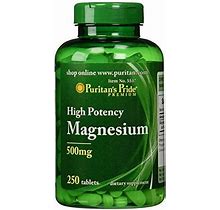 Puritans Pride Black Magnesium 500 Mg-250 Tablets 250 Count