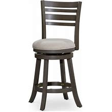 Jampooca Counter Height Swivel Barstool, Modern Bar Stool Chair With Flared Legs Slat Back Footrest, 300Lbs Load 17"L17"W40"H, Weathered Gray Finish