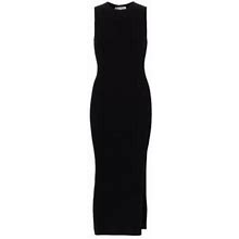 Reformation Women's Basil Sleeveless Cashmere Midi-Dress - Black - Size Medium