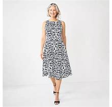 Petite Croft & Barrow® Fit & Flare Midi Dress, Women's, Size: XL Petite, Dark Blue