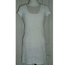 Lilly Pulitzer Paulette Crochet Sweater Shift Dress W/Liner White Size