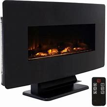 Sunnydaze Decor 35.75 in. Curved Face Wall-Mount Or Freestanding Color-Changing Fireplace