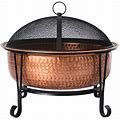 Fire Sense Palermo Firepit Patio Pit 29 X 21 in. Round Hammered Wood Burning