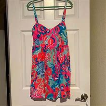 Lilly Pulitzer Dresses | Lilly Pulitzer Christine Dress Size 14 New W/ Tags Coral Reef Pockets Lined Cute | Color: Blue/Pink | Size: 14