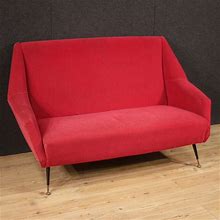 Italian Sofa Modern Vintage Design Furniture Couch In Red Velvet Living Room
