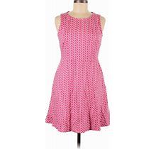 New York & Company Casual Dress - Mini Crew Neck Sleeveless: Pink Dresses - Women's Size Medium
