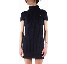 Lauren Ralph Lauren Women's Cable Knit Blue Sweater Dress Size Xs /