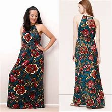 Loft Dresses | Ann Taylor Loft Tropical Floral Dress- Size M | Color: Blue/Purple | Size: M