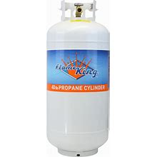 Flame King Ysn401b 40 Pound Steel Propane Tank Cylinder With OPD Valve, White