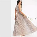 Asos Dresses | Asos Maya Petite Tonal Sequin Long Dress | Color: Cream/Silver | Size: 0P