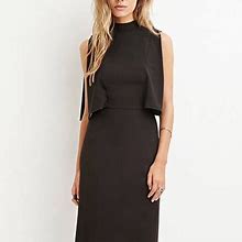 Forever 21 Dresses | New Black Layered Square Mock Neck Maxi Chic Dress | Color: Black | Size: L