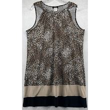 MSK Women's Sleeveless Leopard Print Sheath Dress Size Petite X Large