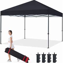 COOSHADE Durable Easy Pop Up Canopy Tent 10X10ft(Black)