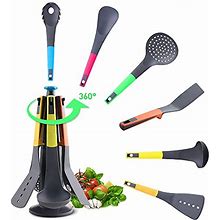 Kitchen Gadgets, Kitchen Utensils Set, Cooking Utensils Set- FASAKA 7Pcs Kitchen Utensils-Utensil Holder, Nylon Cooking Utensils With Rotating Kitche