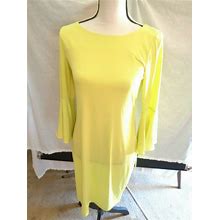 New Calvin Klein Women's Yellow Midi Dress With Long Sleeves Size 6 $99