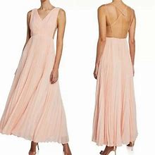 NWT Fame & Partners Strappy Pleated Chiffon Dress Light Pink Size 10 Gown