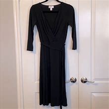 Loft Dresses | Ann Taylor Loft Wrap Dress | Color: Black | Size: 8