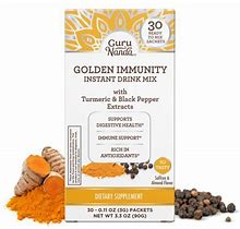 Gurunanda Golden Immunity With Turmeric & Black Pepper Extracts - Instant Drink Mix Supplement - 30 Count